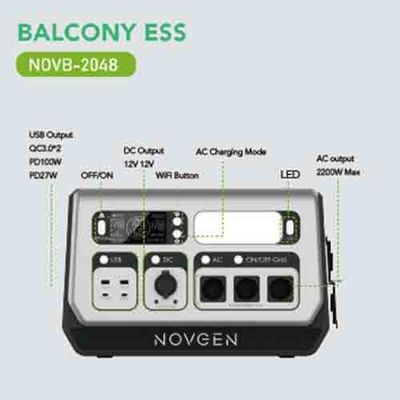 Açık Balkon Elektrik Santrali 2048Wh Lifepo4 Taşınabilir Elektrik Santrali